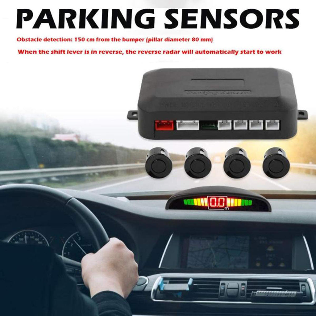 Car LED Crescent Buzzer Parking Sensor 4 Probes