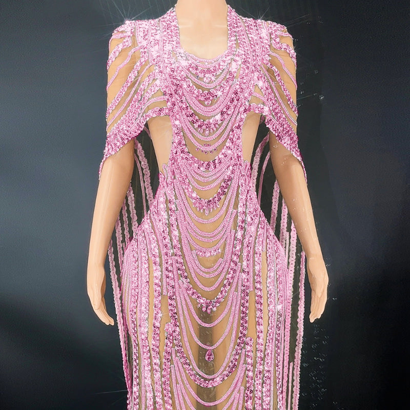 Celebrate Crystal Sequin Evening Gown