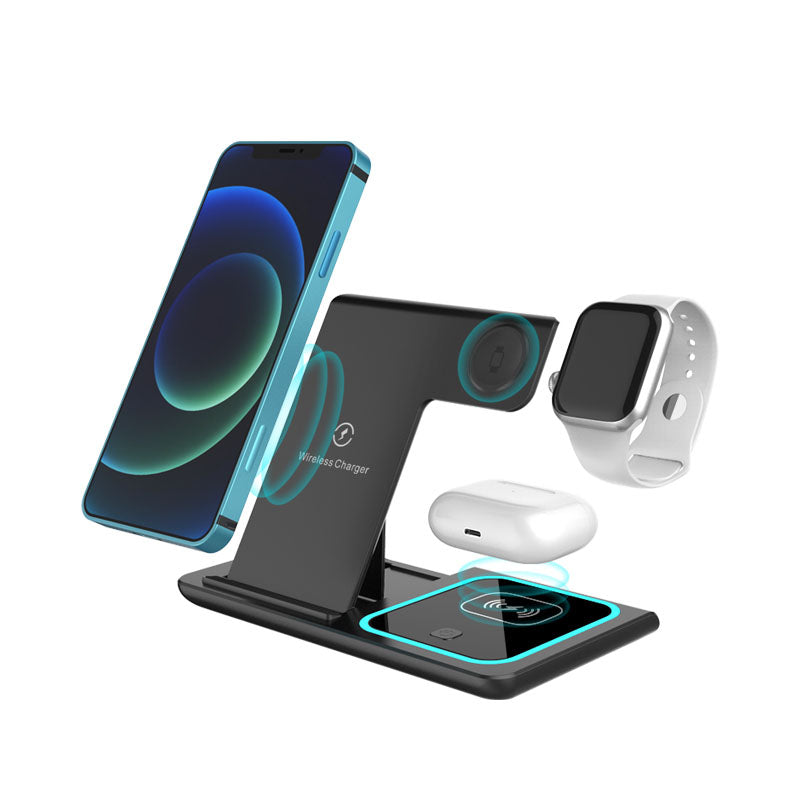 Three-in-one Mobile Phone Watch Headset Wireless Charger Folding Stand