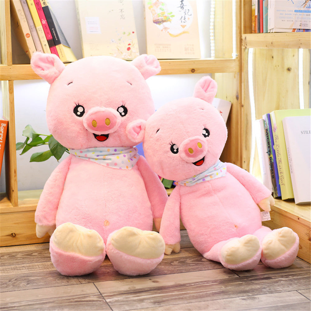 Solid Color Cute Cartoon Scarf Pig Doll Plush