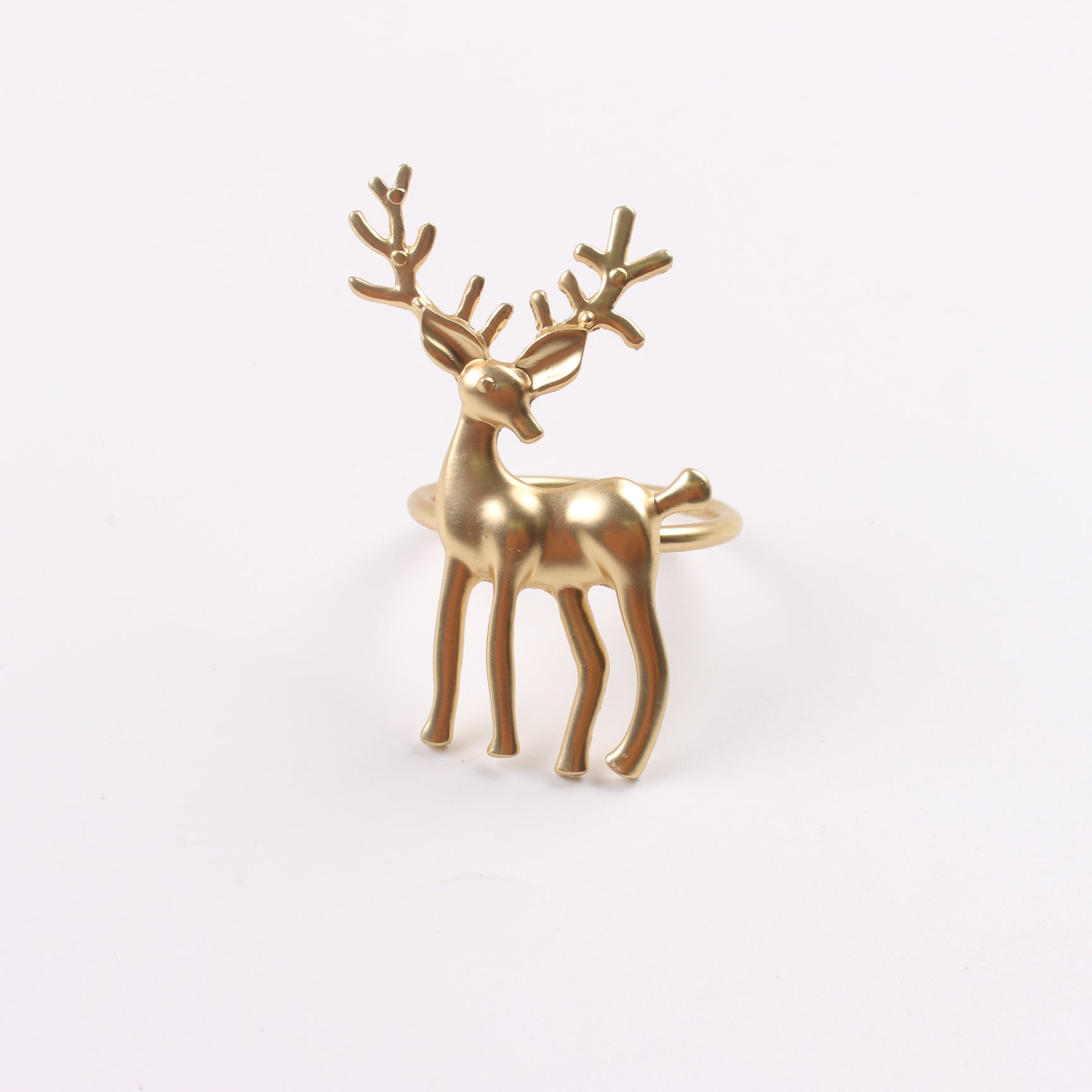 Elk Flower Christmas Tree Napkin Rings Bells