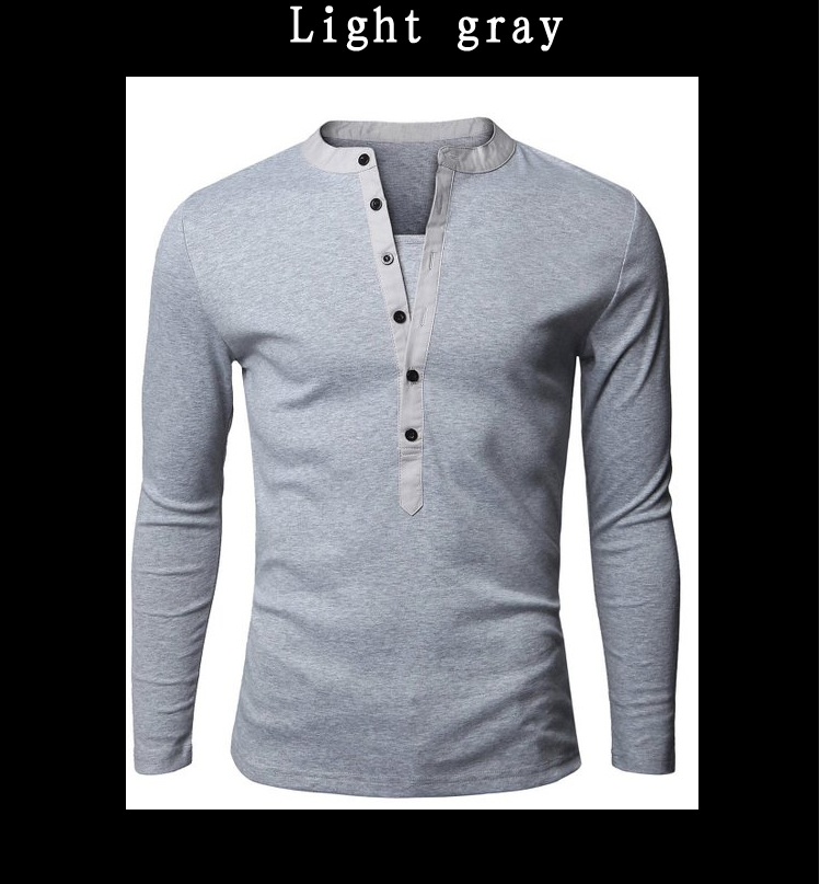 Casual Men's Slim Solid Color Long-sleeved T-shirt