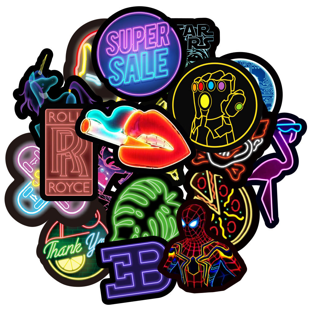 Neon Graffiti Stickers Car Water Cup Notebook Electric Computer Stickers