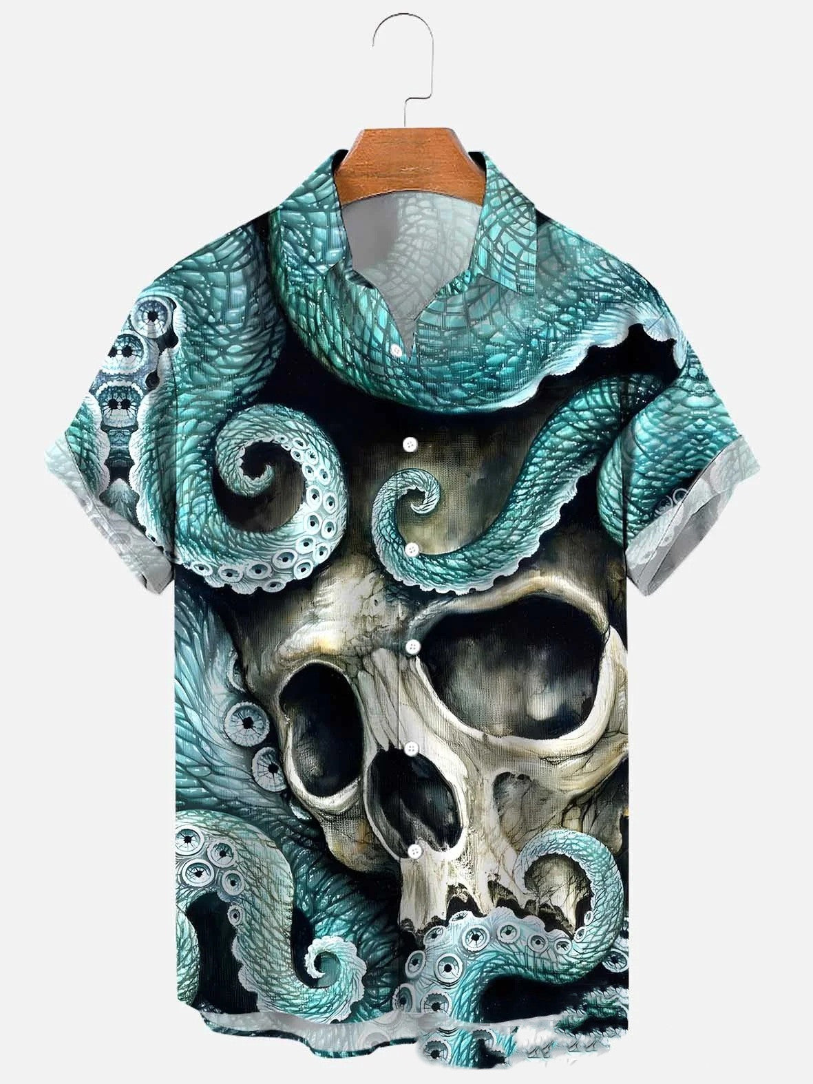 Men's Octopus Sea Pattern Short Sleeve Polo Shirt