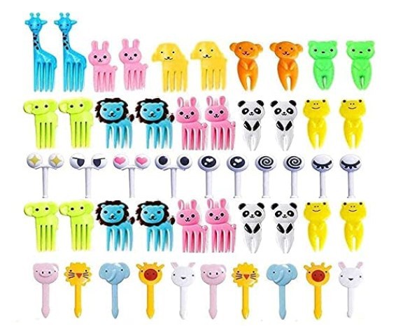 Cute Mini Convenient Fork Children Fruit Fork Creative Plastic Bento Decorative Pick