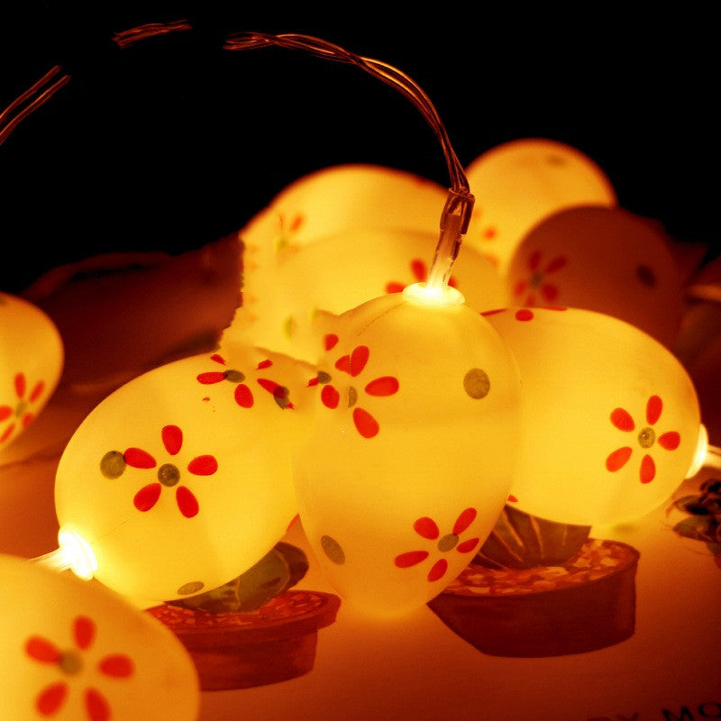 Colorful Flower Dot Easter Egg String Lights