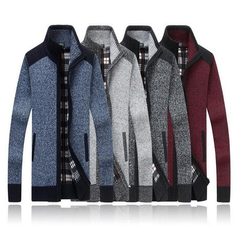 Men's Sweater Cardigan Jacket Stand Collar Loose Men's Cardigan