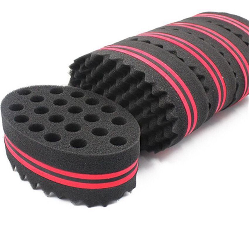 Wave-shaped Sponge Hair Twist Brush Double Sided Multi-holes Side