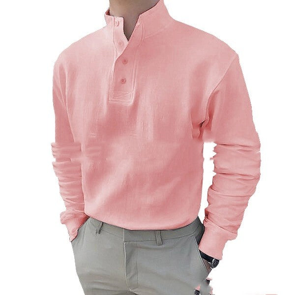 Men's Plain Long-sleeved Shirt With Ordinary Slit