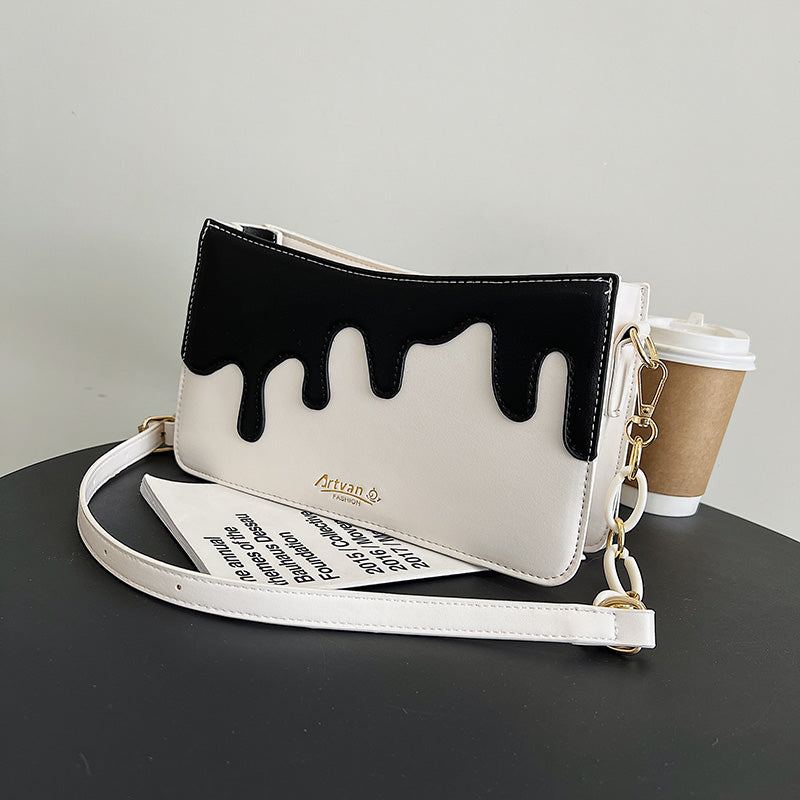 Fashion Contrast Color Shoulder Bag Female Luxury Pu Leather Crossbody Bag Brand Designer Handbags Women's Casual Messenger Bag