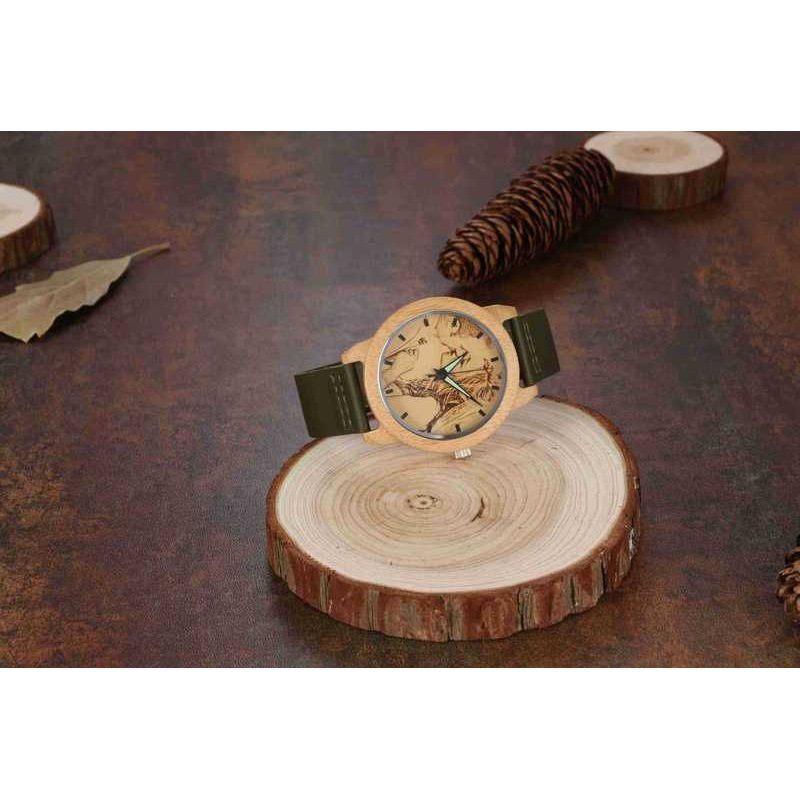 Personalized Custom Photo Wooden Watch Dark Green Watch Hot Style Watch