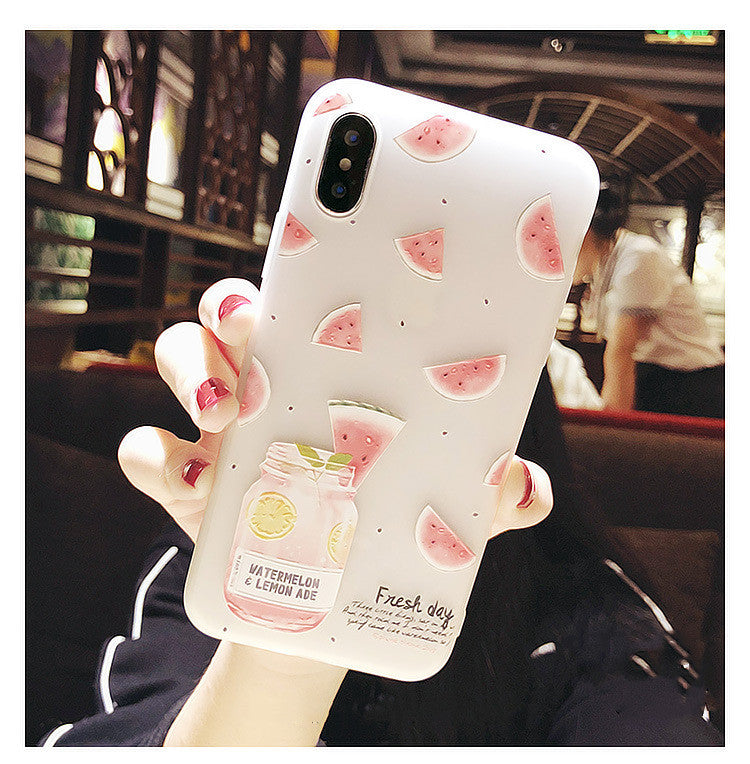 Summer Watermelon Phone Case Silicone All-Inclusive Small Scrub