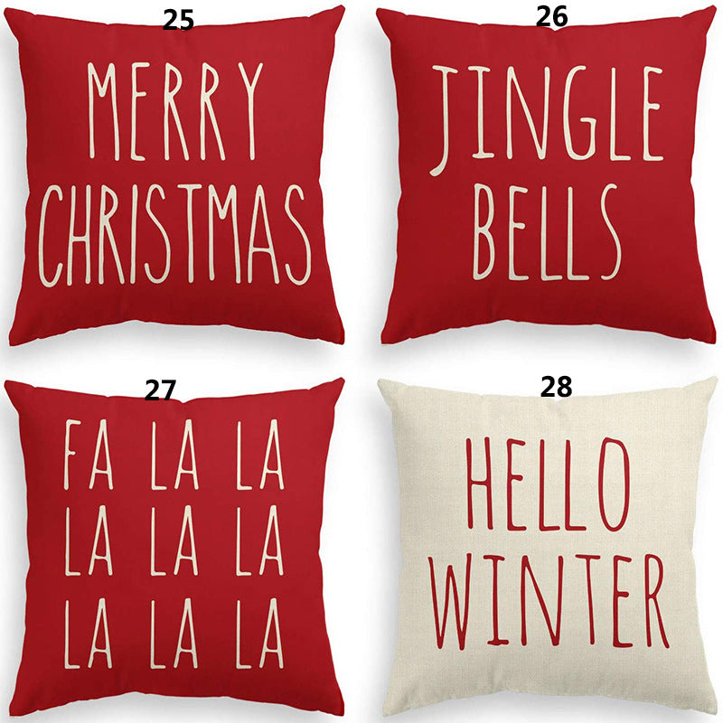 Christmas Fashion Minimalist Print Sofa Pillow Cover