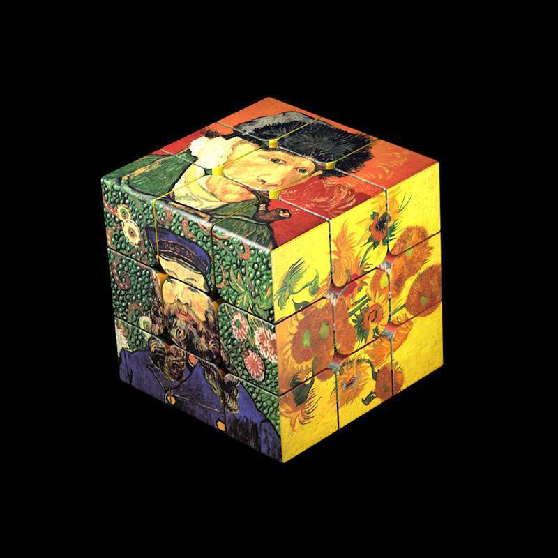 Oil Painting Third Order Rubiks Cube Childrens Educational Toys With Holes And No Holes Smooth