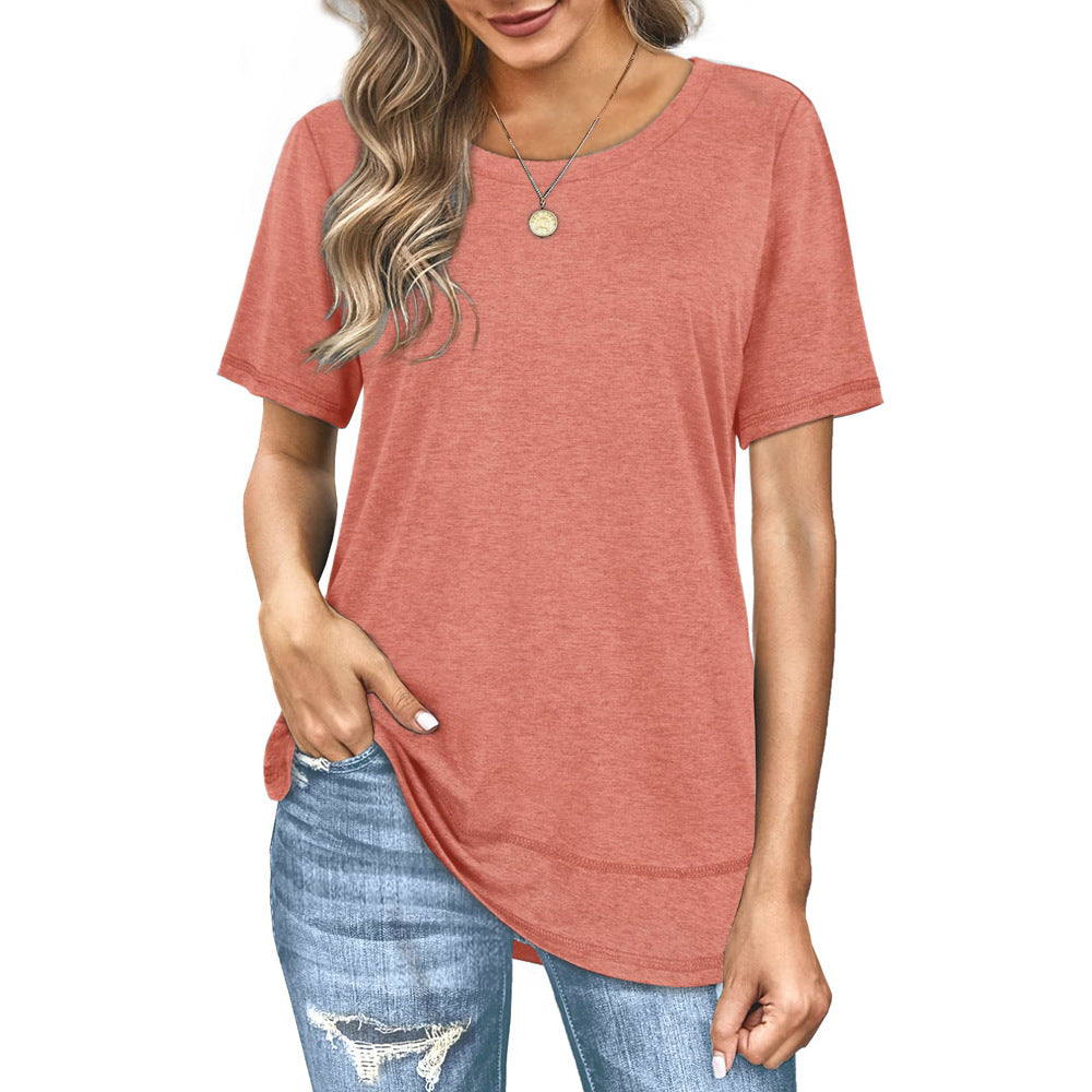 Summer Versatile Top Women's Casual Colored Cotton T-shirt