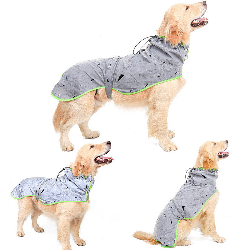 Dog Clothes Reflective Cloak Medium And Large Windproof Outdoor Jacket