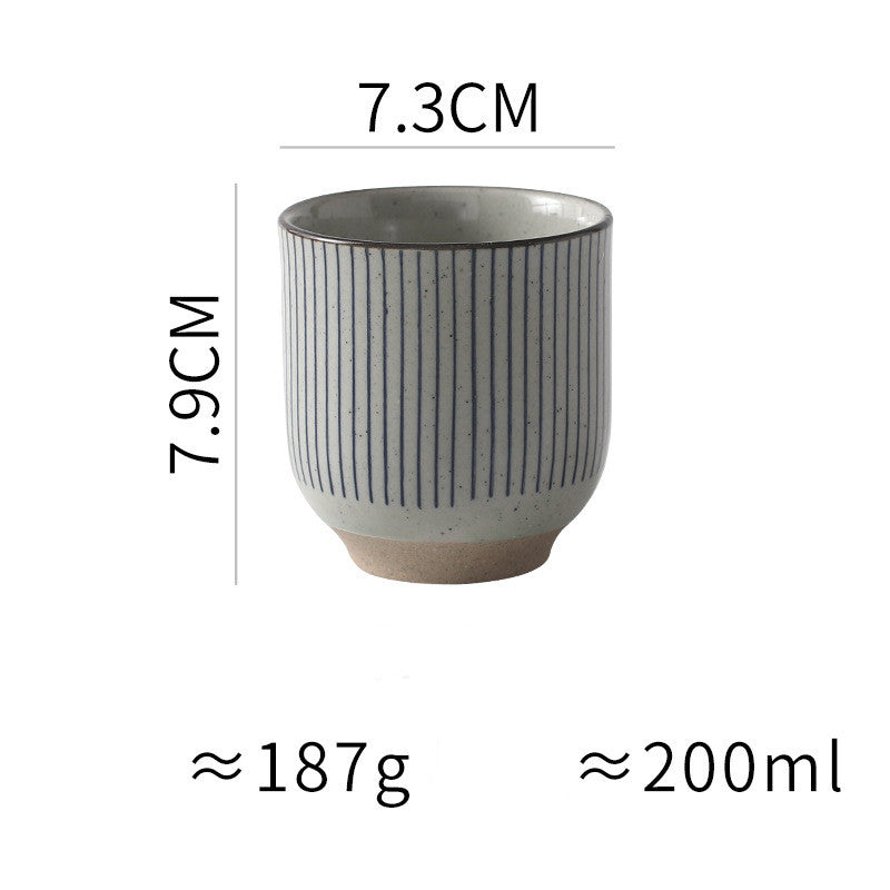 Japanese-style Ceramic Hand-colored Striped Water Cup