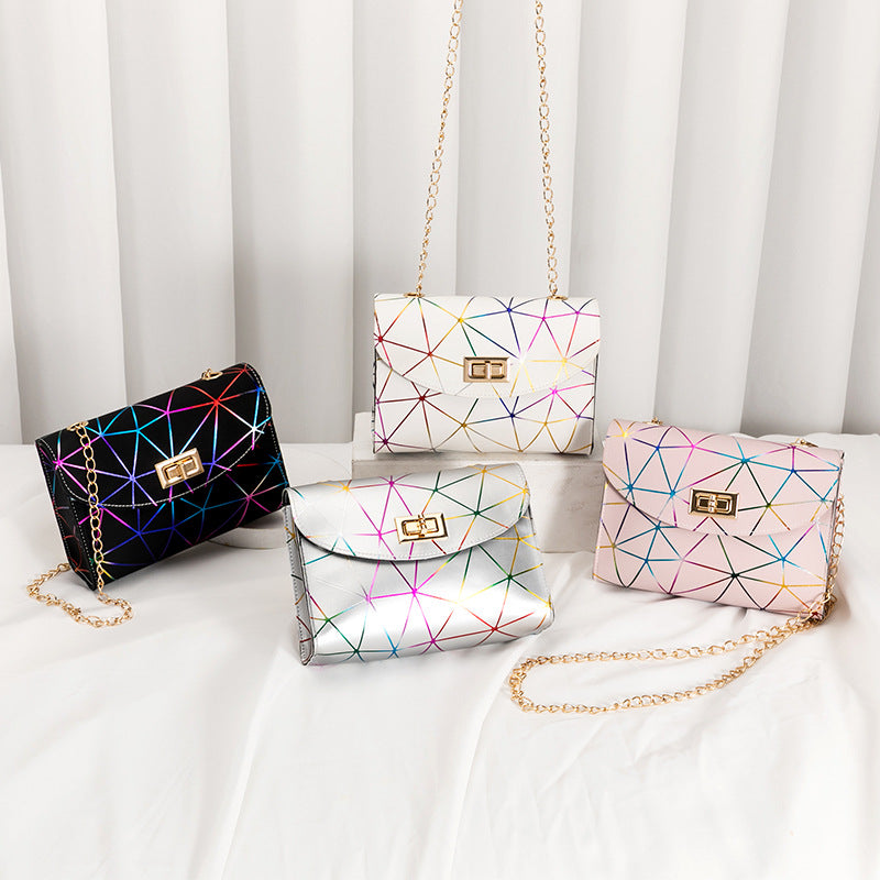 Women's Summer New Colorful Rhombus Chain Bag Fashion