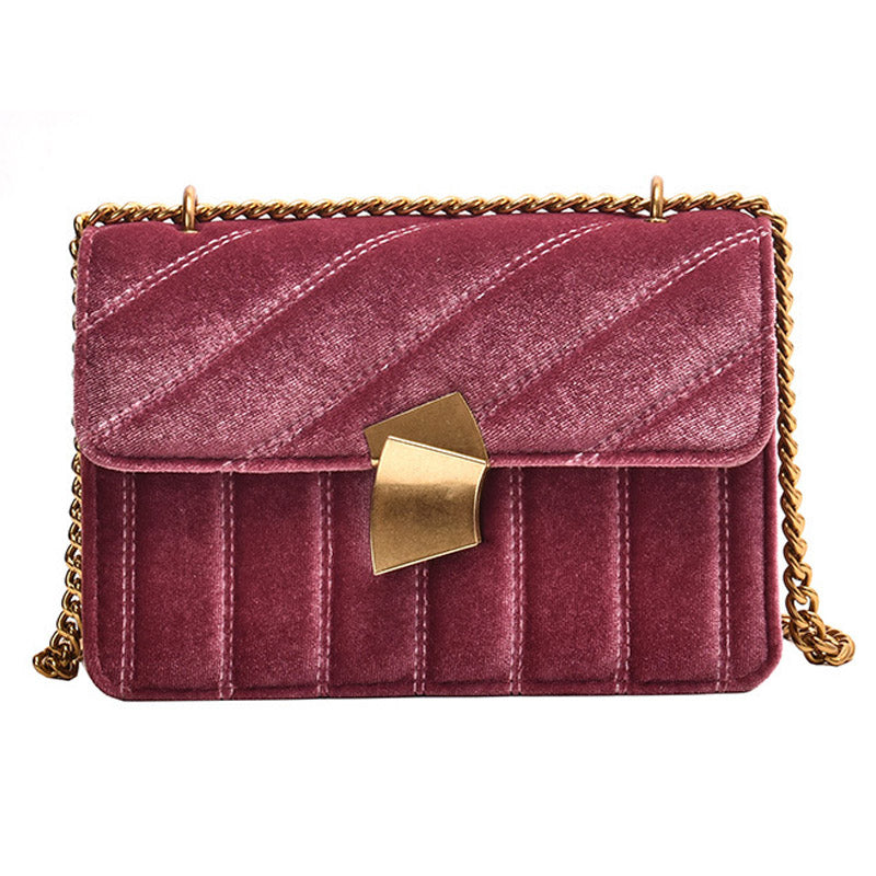 Quality Gold Velvet Crossbody Bags For Women 2022 Designer Small Shoulder Handbags Chain Messenger Bag Lady Mini Purses Hand Bag