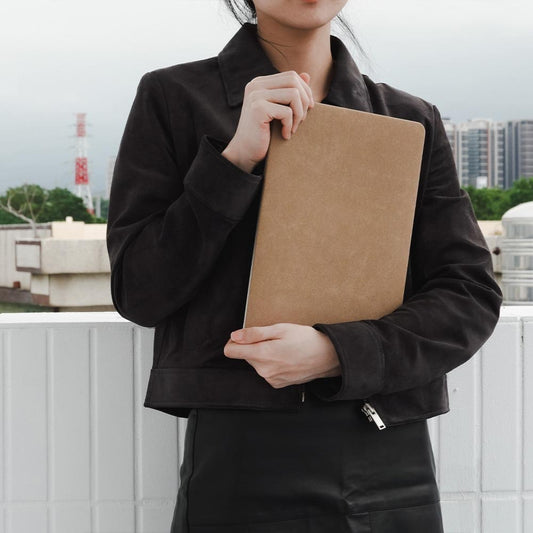 Simple Cocoa Brown Suede Computer Case