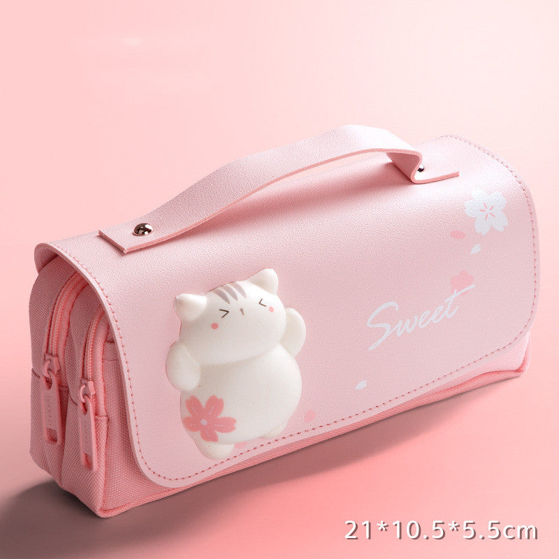 Primary School Girl Simple Large Capacity Multifunctional Stationery Box