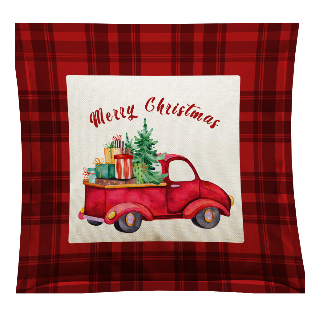 Christmas Cotton Linen Sofa Car Cushion Pillowcase