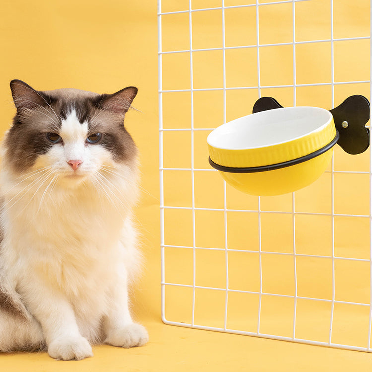 Hanging Ceramic Pet Bowl Slanted Anti-Overturning
