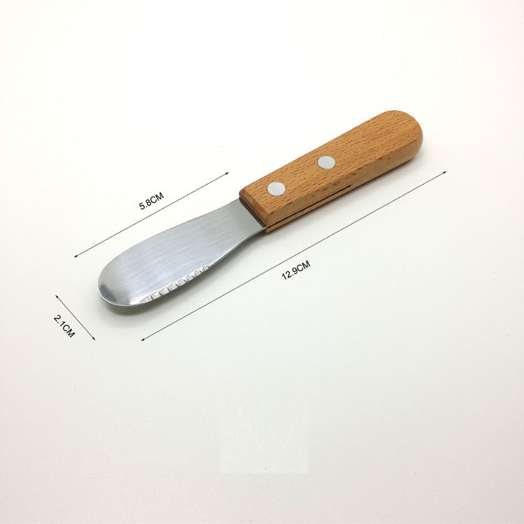 Stainless Steel Wooden Handle Butter Scraping Butter Spatula