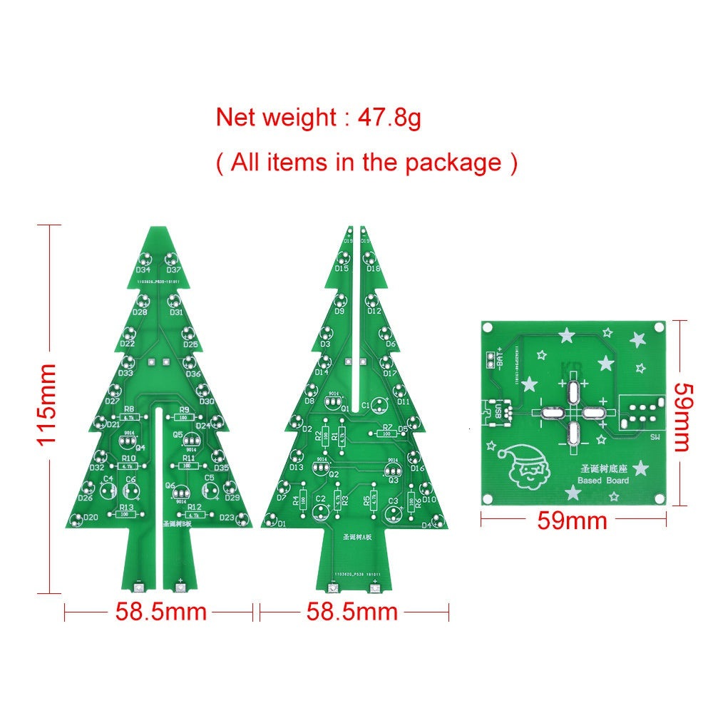 Three-dimensional Seven-color Christmas Tree LED Water Lights