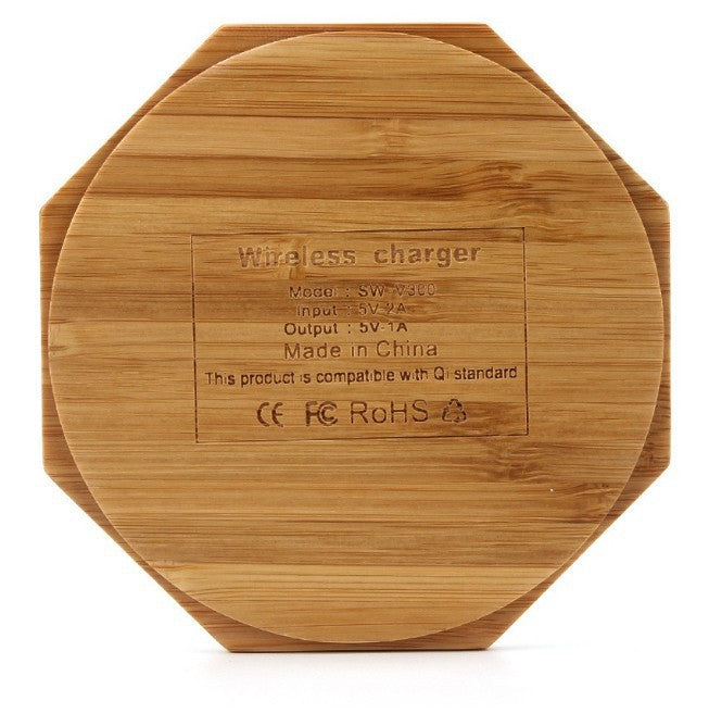 Real Bamboo Wood Square Round Wood Grain 10W Wireless Charging