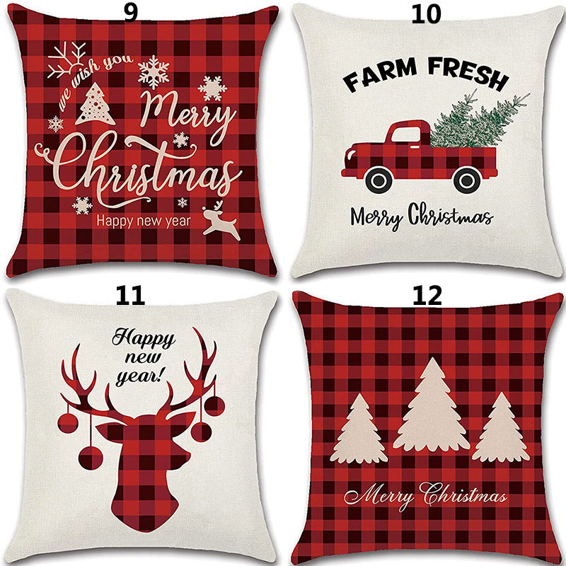 Christmas Fashion Minimalist Print Sofa Pillow Cover