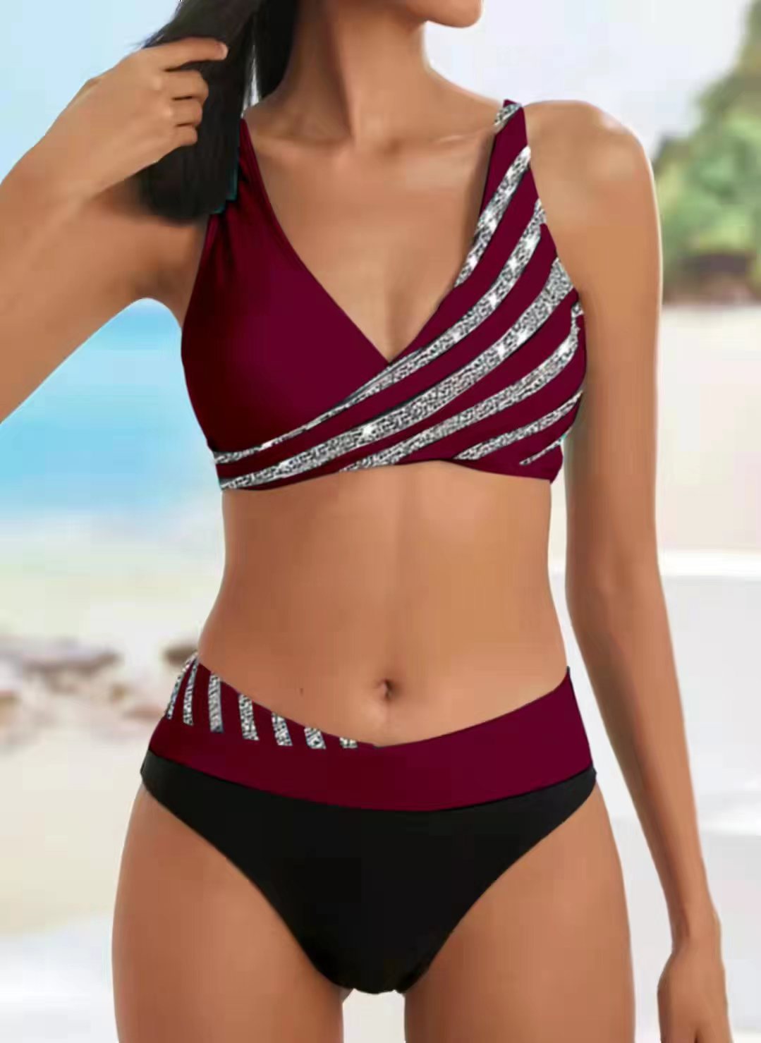 Women's New Style Bikini European And America Split Print Swimsuit