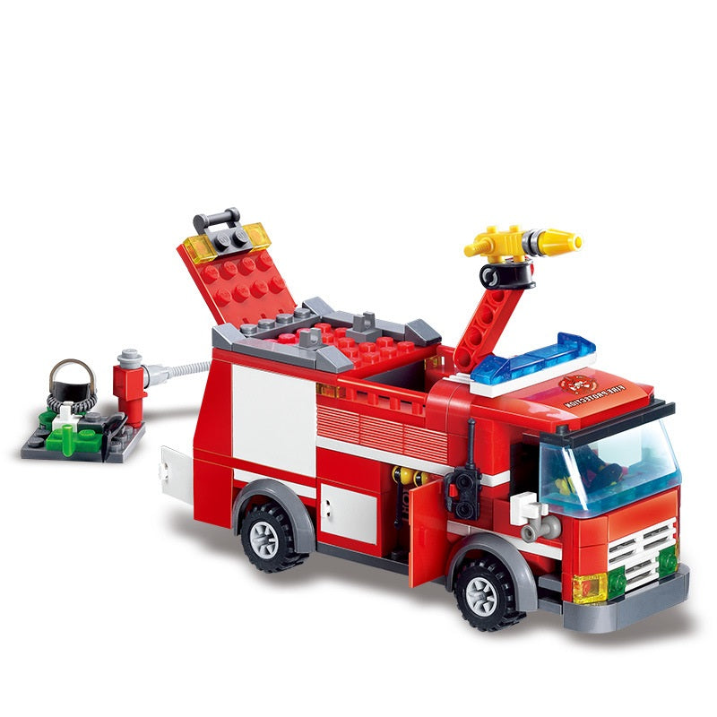 Jet Fire Truck Puzzle Assembled Particle Building Blocks Children's Toys