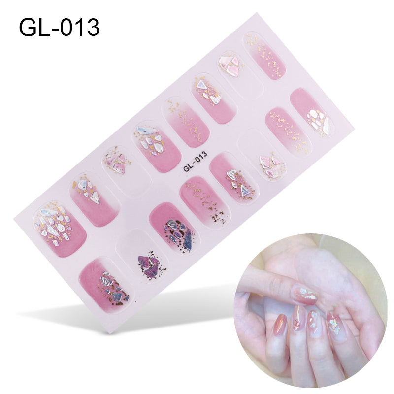 Laser Letters Color Oil Film Nail Stickers