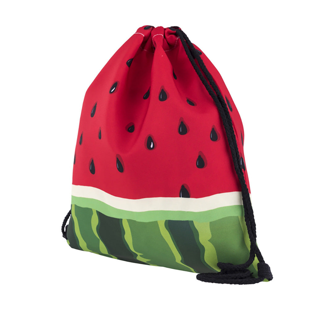 Drawstring Bag Storage Bag With Drawstring Pocket 3d Digital Printing Watermelon Fruit