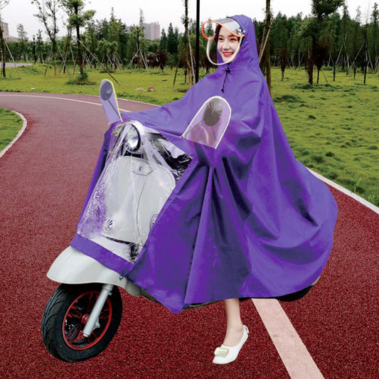 Double Electric Bike Raincoat Motorcycle Poncho Double Big Brim Bike