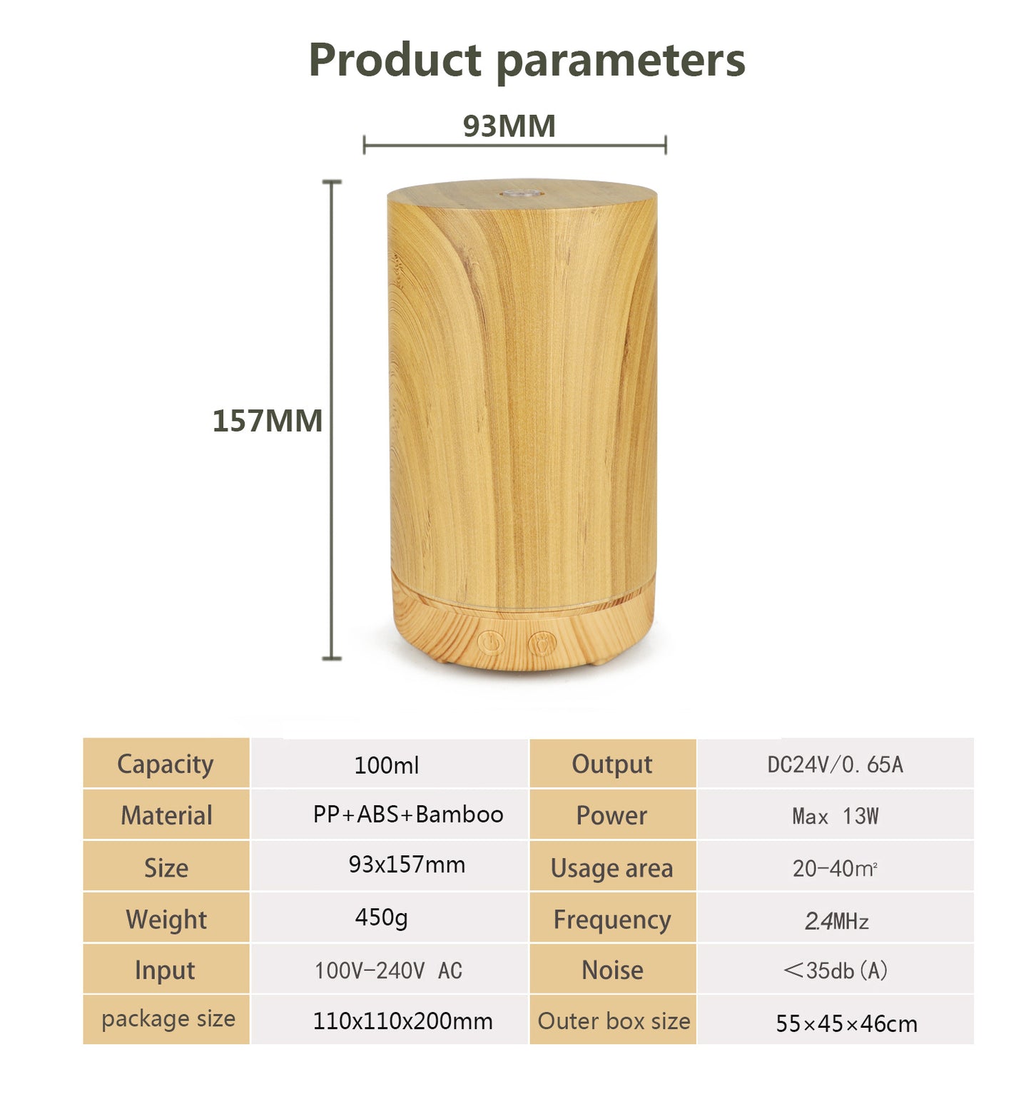 Creative 100ML Humidifier Wood Grain Aroma Diffuser Creative 100ML Humidifier Wood Grain Aroma Diffuser