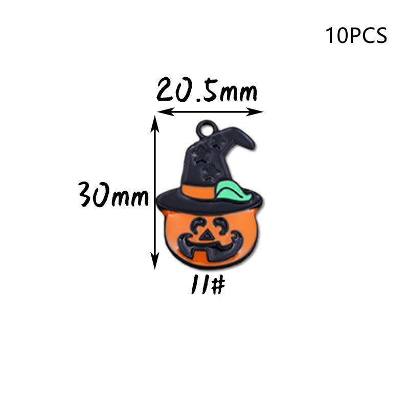 Halloween Ghost Pumpkin Head Shaped Alloy Drip Earrings Pendant