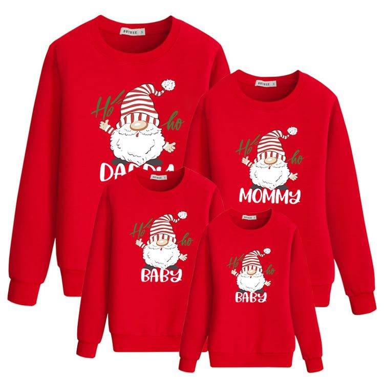 Christmas Dwarf Creative Funny Print Crew Neck Top