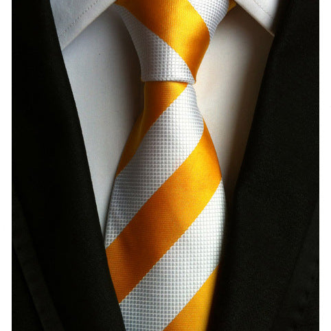 Business Executive Tie Polyester Silk Jacquard Big Stripe Tie