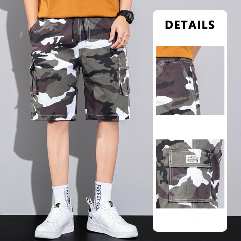 Casual Drawstring Cargo Shorts With Multi Pocket Summer Outdoor Men's Beach Pants