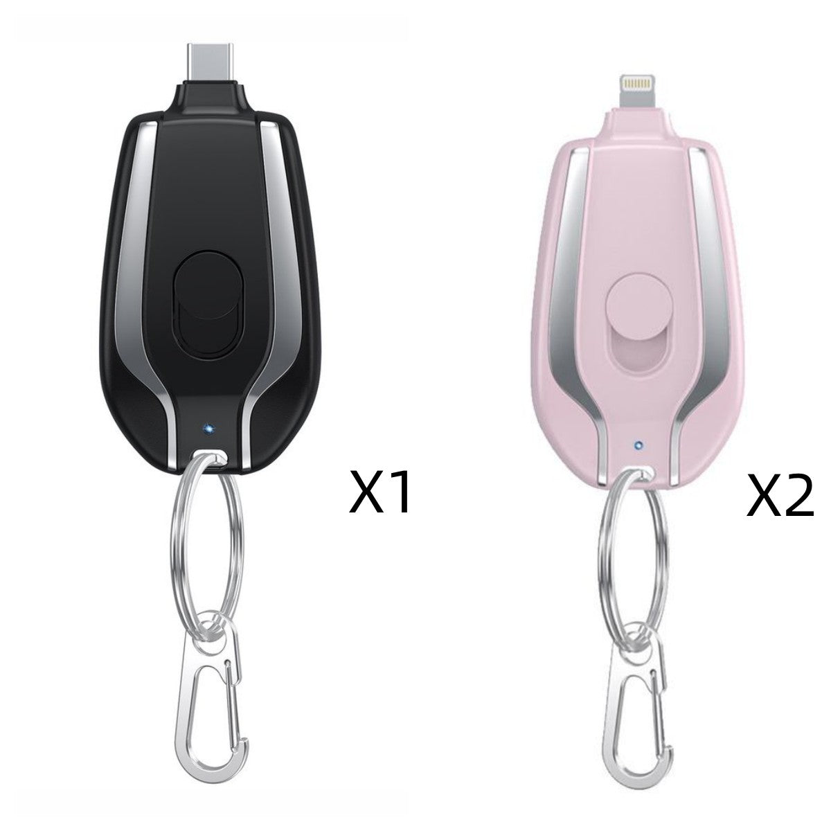 1500mAh Mini Power Emergency Pod Keychain Charger With Type-C Ultra-Compact Mini Battery Pack Fast Charging Backup Power Bank