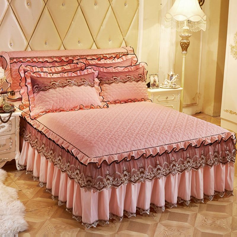 Quilted Lace Bed Skirt Thickened Plus Cotton Bedspread Single Piece Simmons Bed Cover Bed Circumference 1.8m Bed