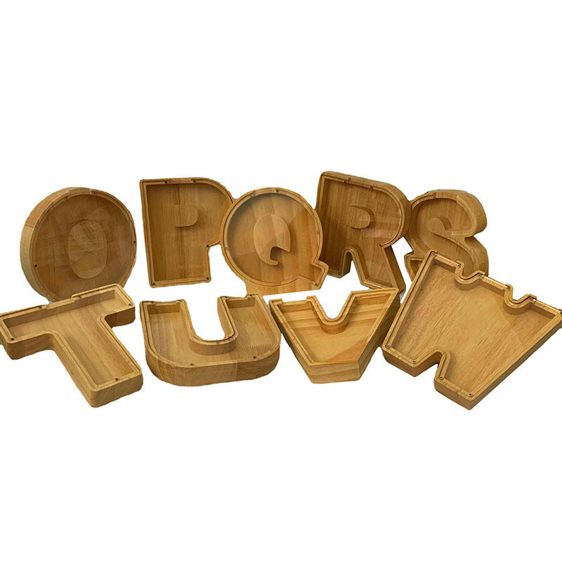 Twenty-six English Alphabet Piggy Bank Wooden