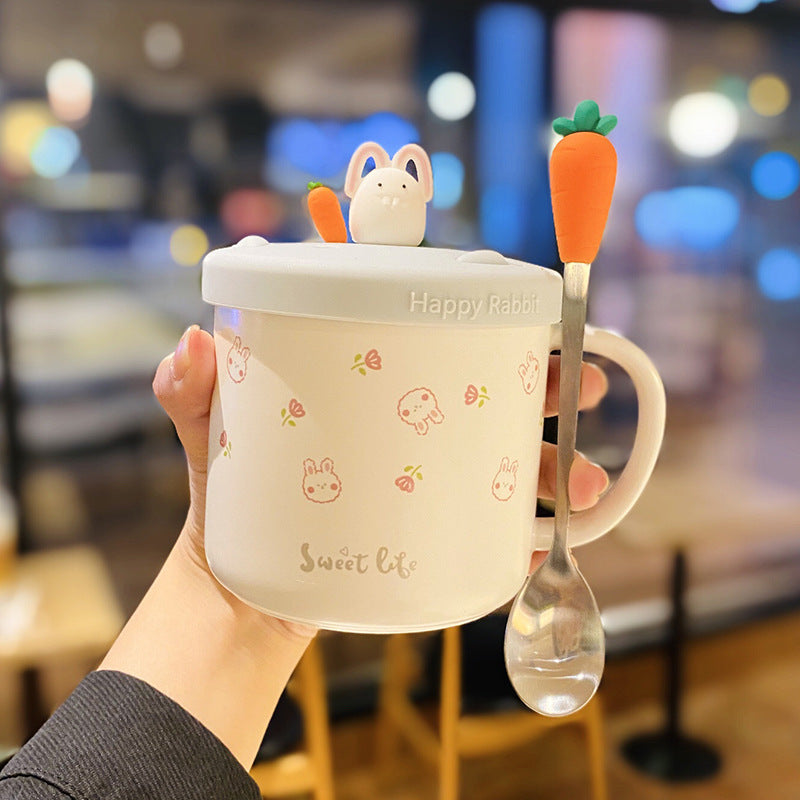 Spoon With Lid Soft Cute Girl Heart Mug Home