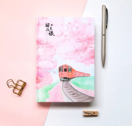 Muco Paper Notebook Notebook Sakura Flower Orbit AR Hardcover Student Handbook