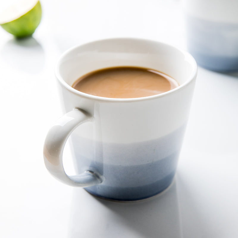 Simple Large Diameter Gradient Color Ceramic Mug