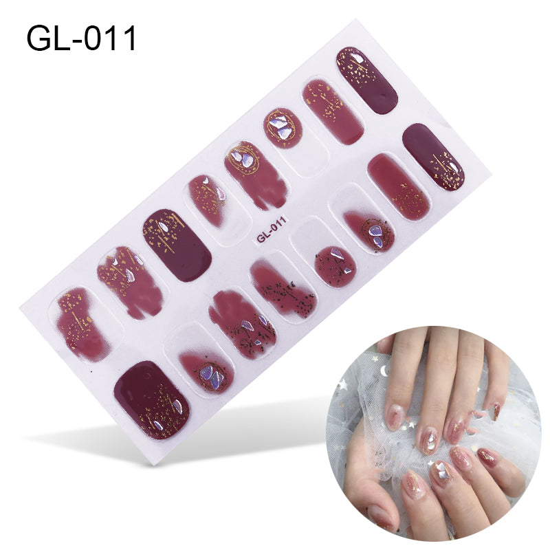 Laser Letters Color Oil Film Nail Stickers