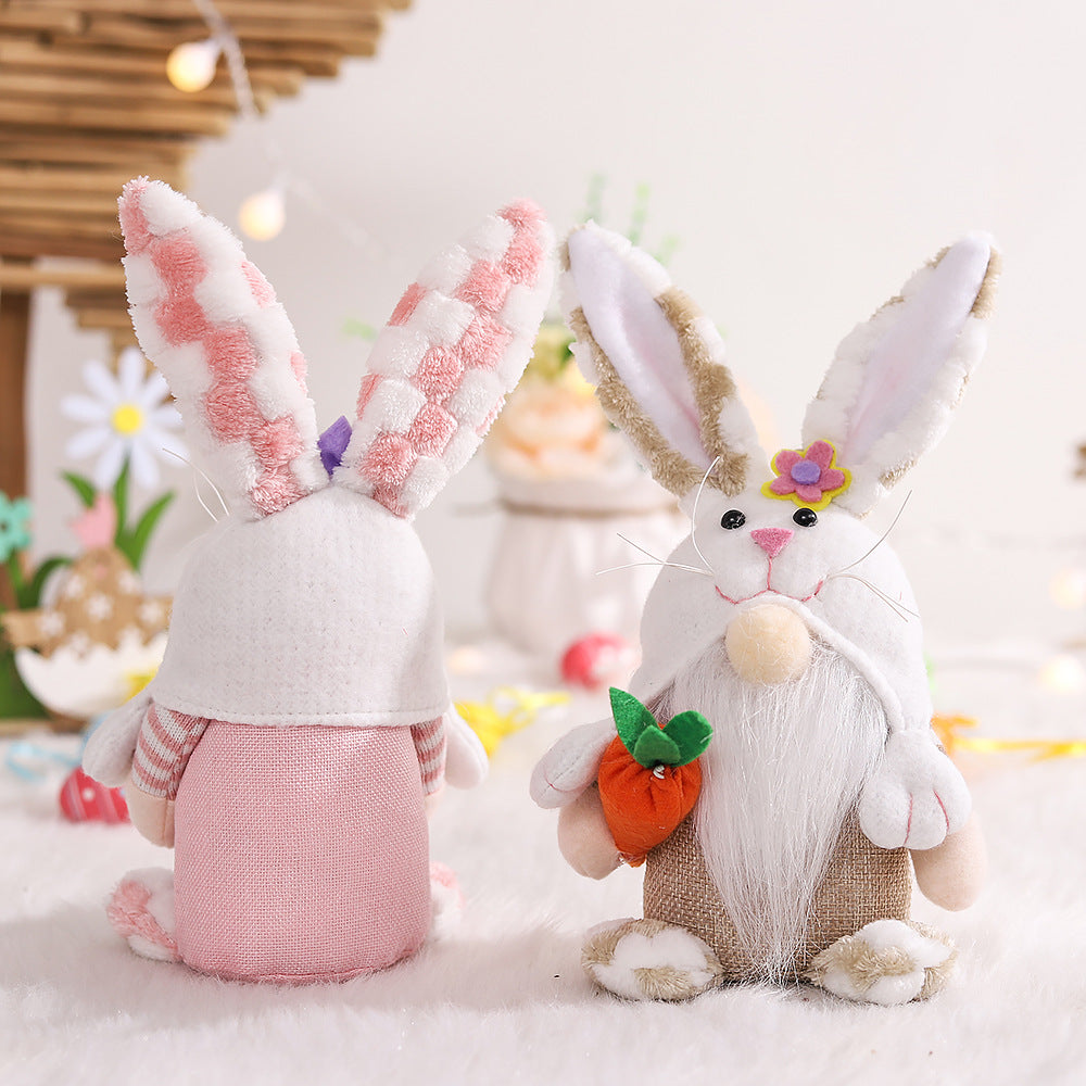 Easter Decoration Supplies Plush Bunny Ears Faceless Doll