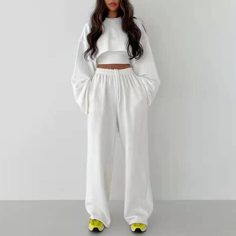 Three-piece Set Of Straight Wide-leg Pants